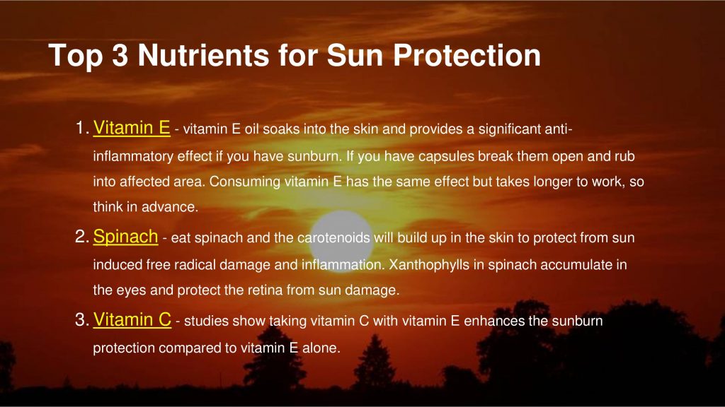 antioxidants sun burn